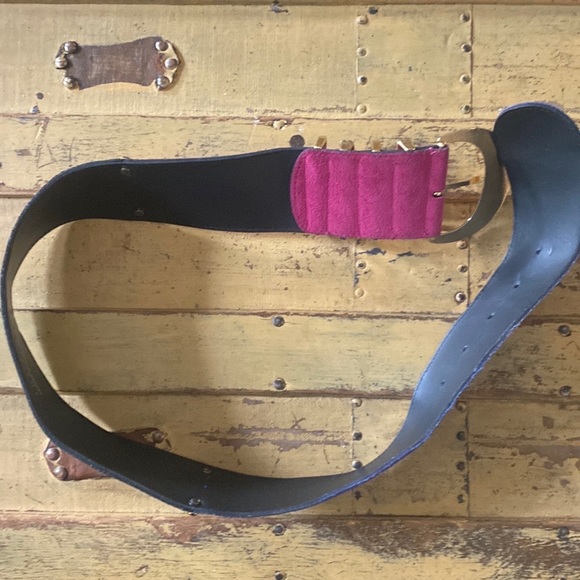 RETRO 90s VINTAGE LEATHER BELT THE LIMITED VINTAGE SUEDE LEATHER BELT M - Picture 8 of 10